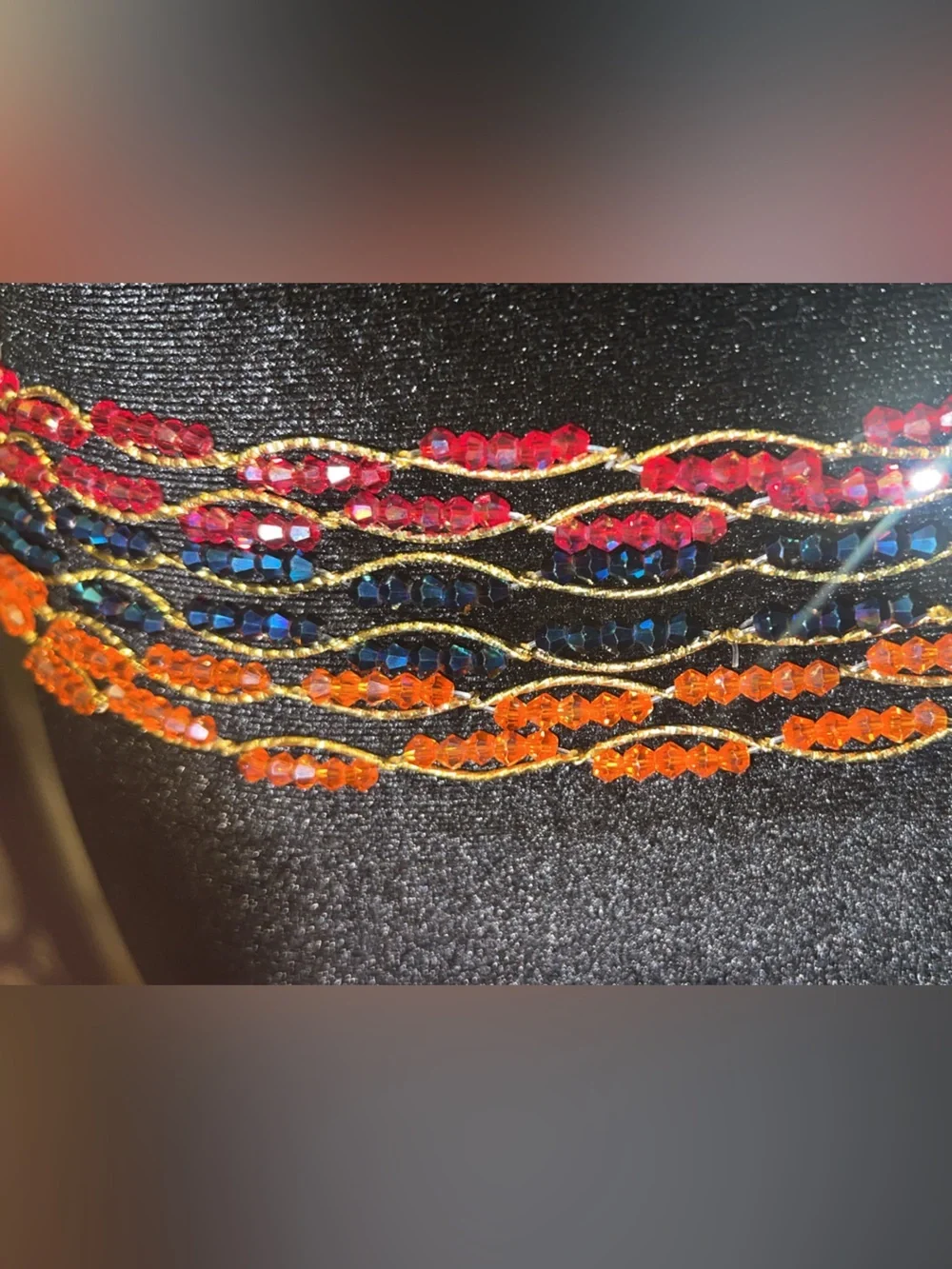Delicate Orange Beaded Waist Chain - Women Jewelry handmade